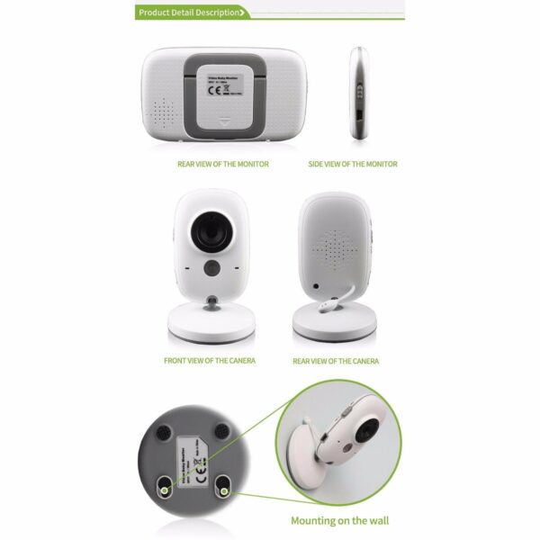 3.2" Wireless Video Baby Monitor Temperature Monitoring - SpyTechStop