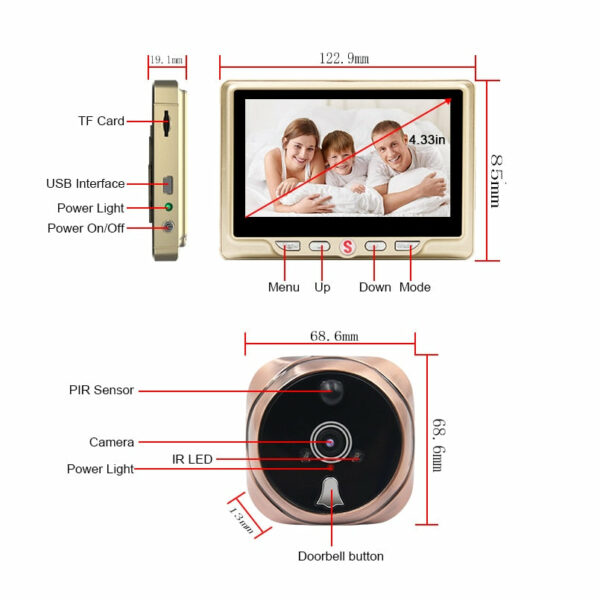 4.3" LCD Color Peephole Camera - SpyTechStop